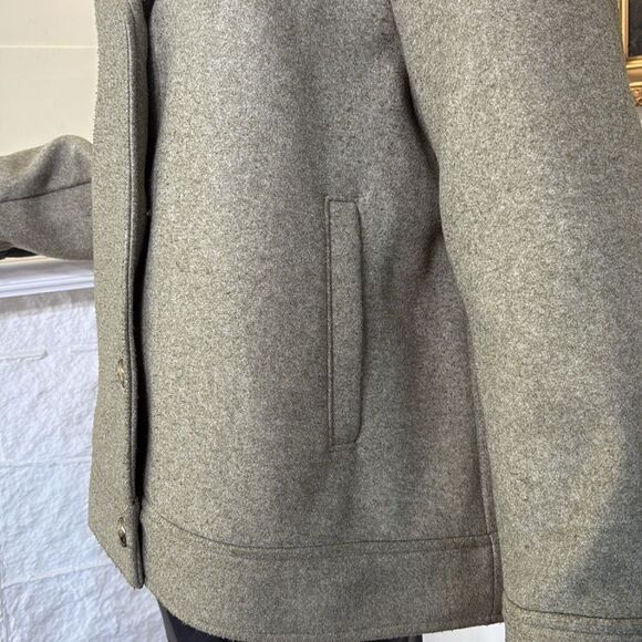 Old Navy Soft Brushed Sherpa Trim Aviator Style Bomber Jacket Moss Green - Picture 7 of 12